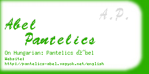abel pantelics business card
